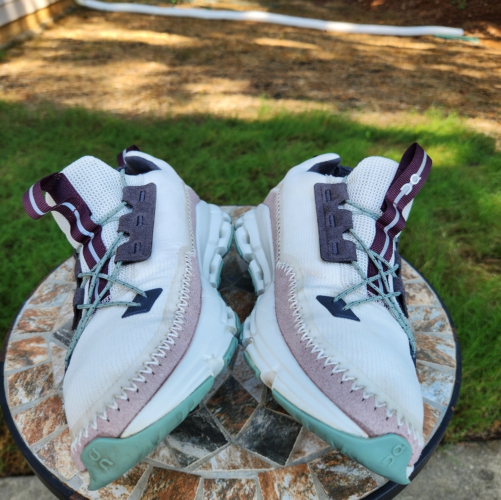 On Running White, Light Pink & Navy Athletic Shoes - Picture 7 of 12